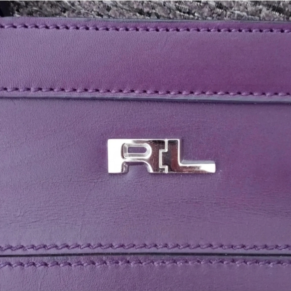 💟RARE 2014 Ralph Lauren💟 - Eggplant Purple Tote - Picture 3 of 16